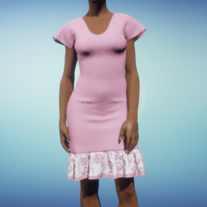 Summer Office Dress - Pink