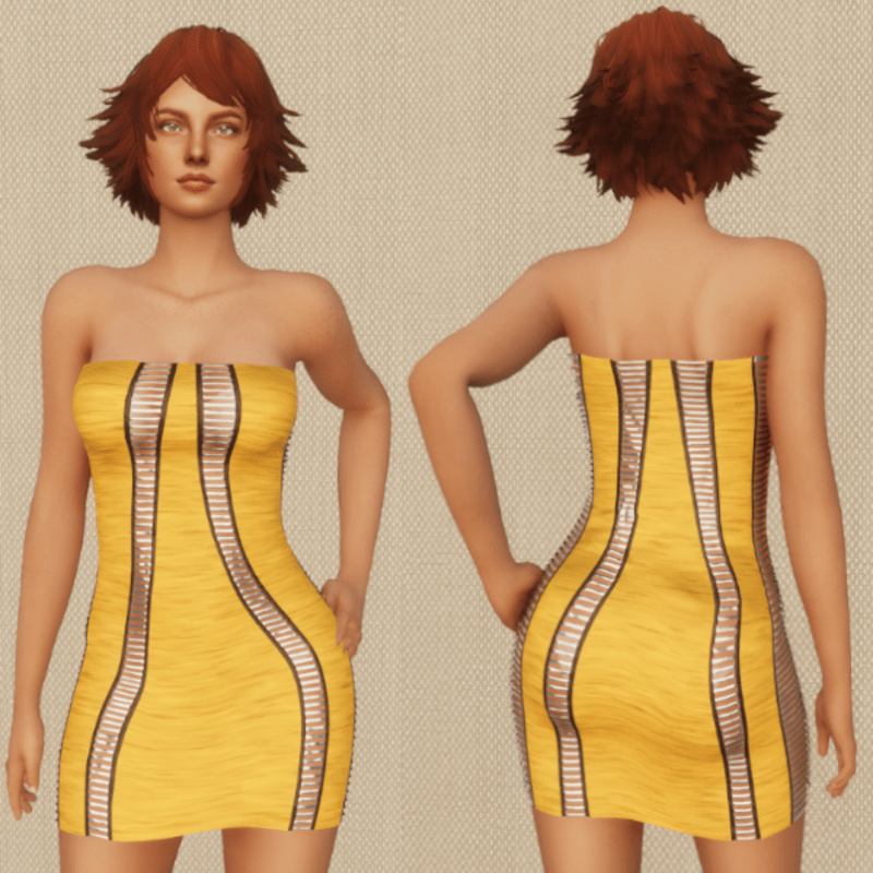 Razor Cut Dress - Orange