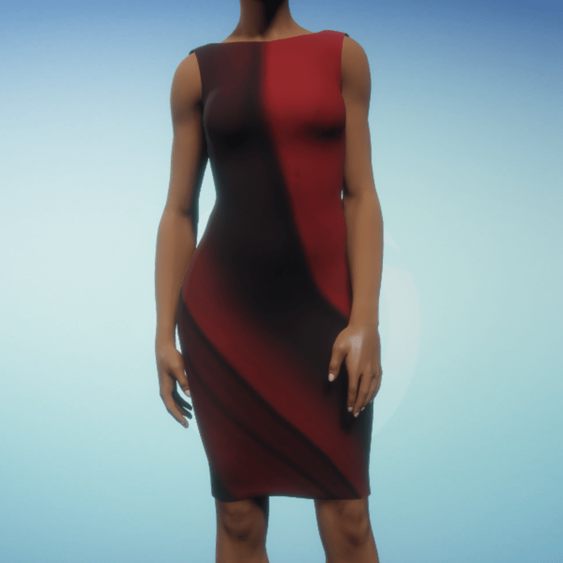 Boatneck Exec Dress - Red Swoop
