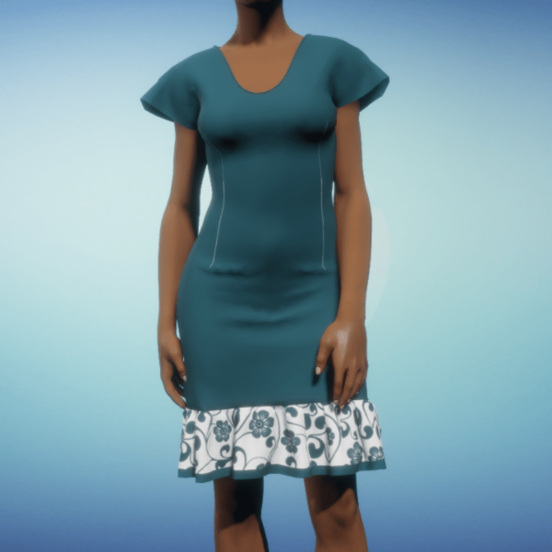 Summer Office Dress - Teal