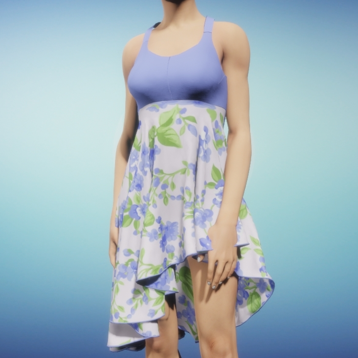 Floral Sundress - Blue