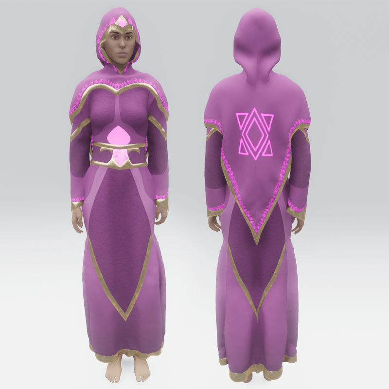 Magic Rose Quartz Mage Robes - Female