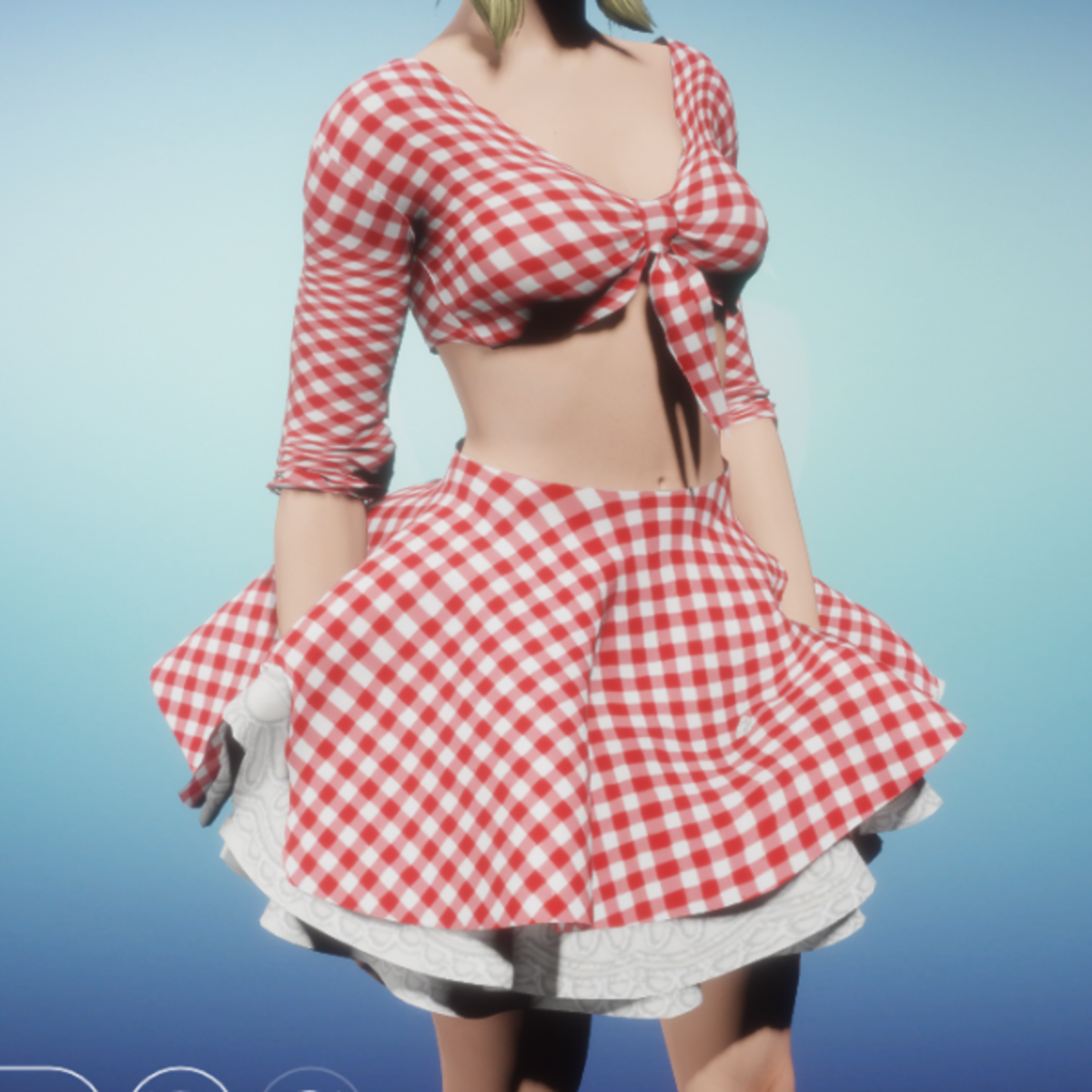 Red Gingham Crino-Skirt & Top