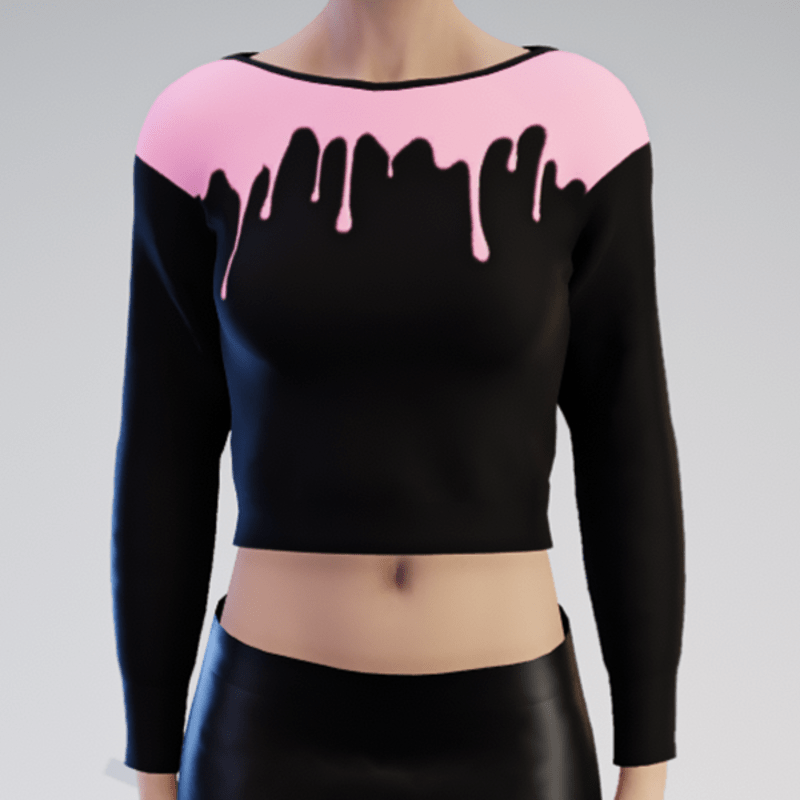 Pink and Black Drops Pullover