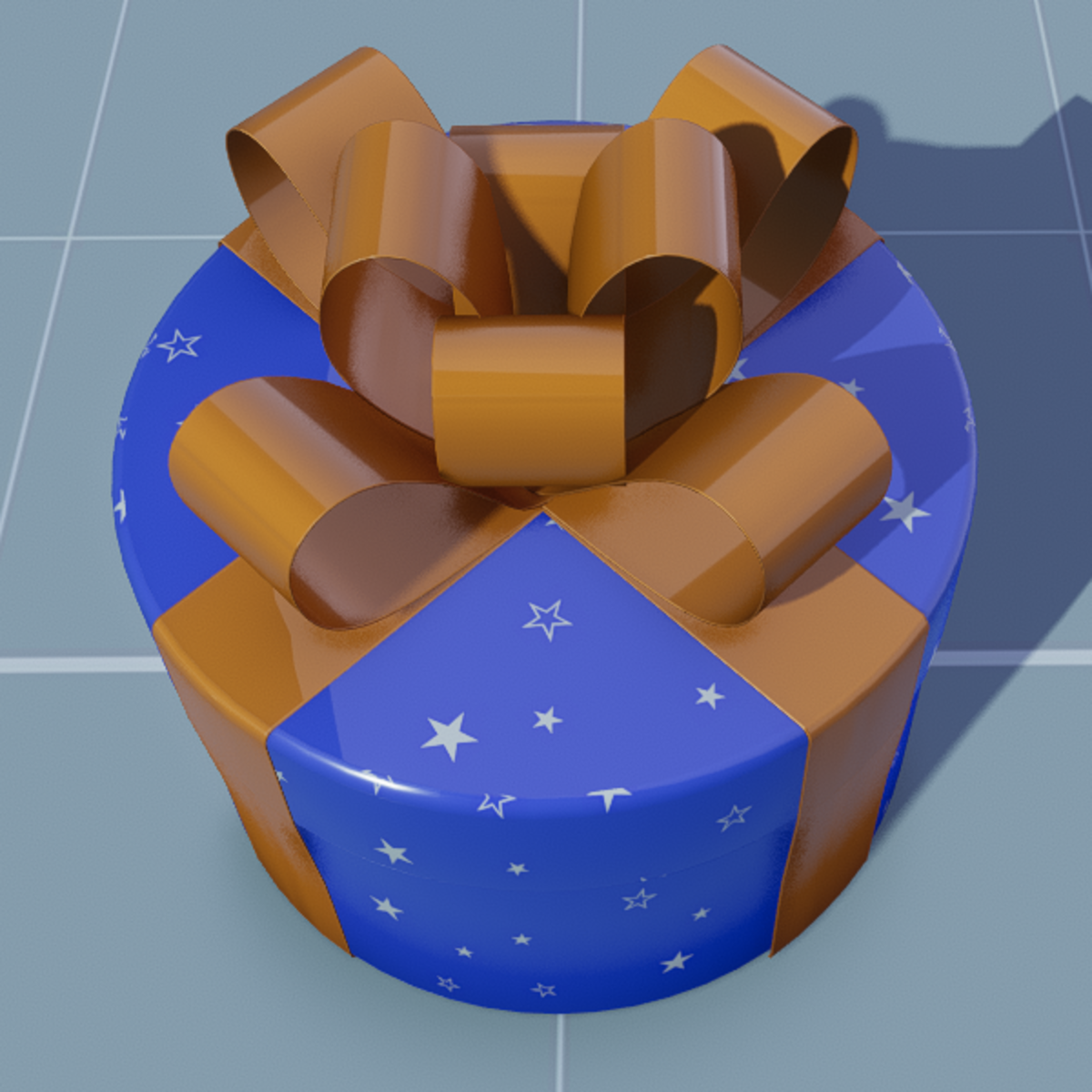 Gift Round(Pattern) with Orange Bow