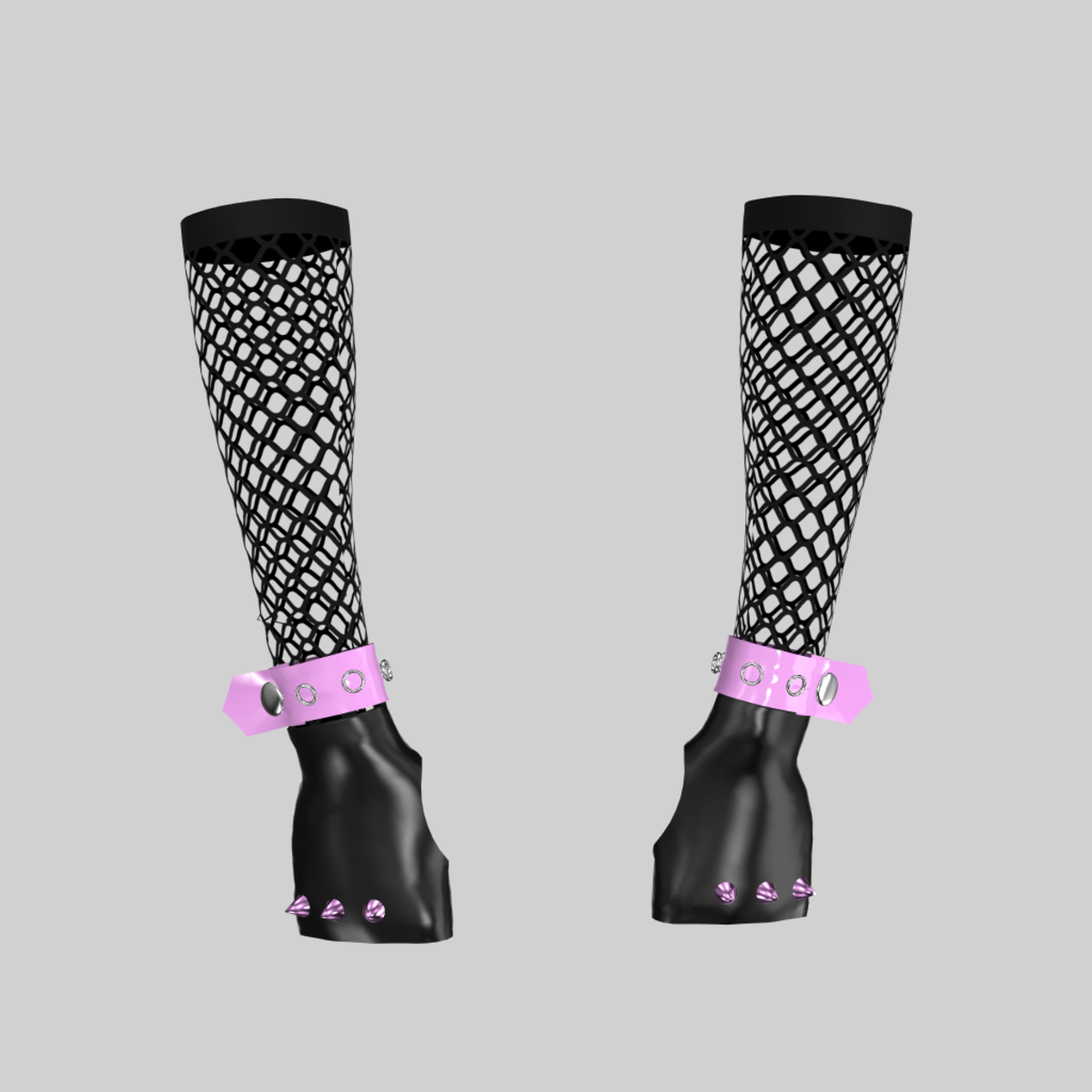 Gloves Nancy Vinyl Light Pink & Black 2.0