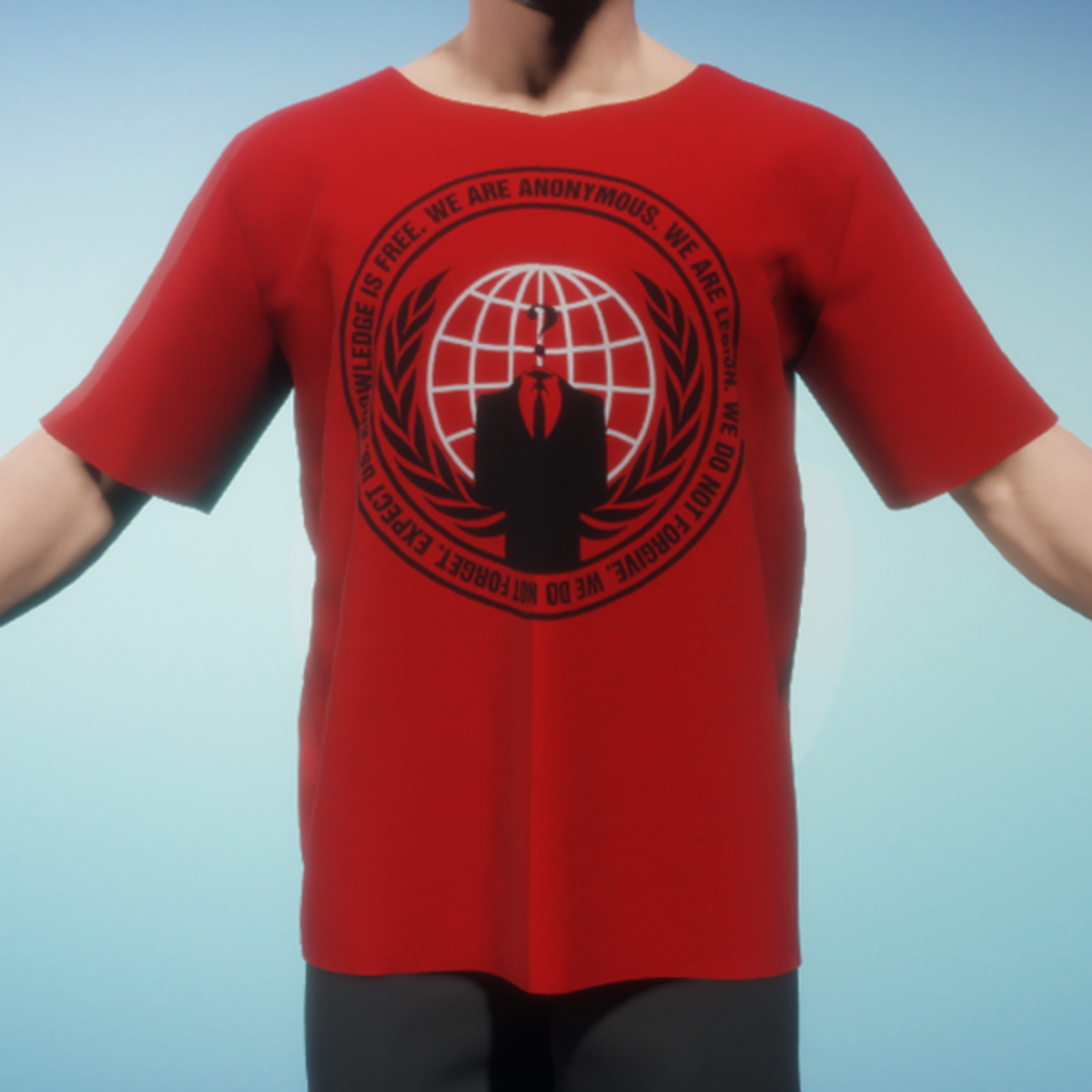 Anonymous Red T-Shirt Male