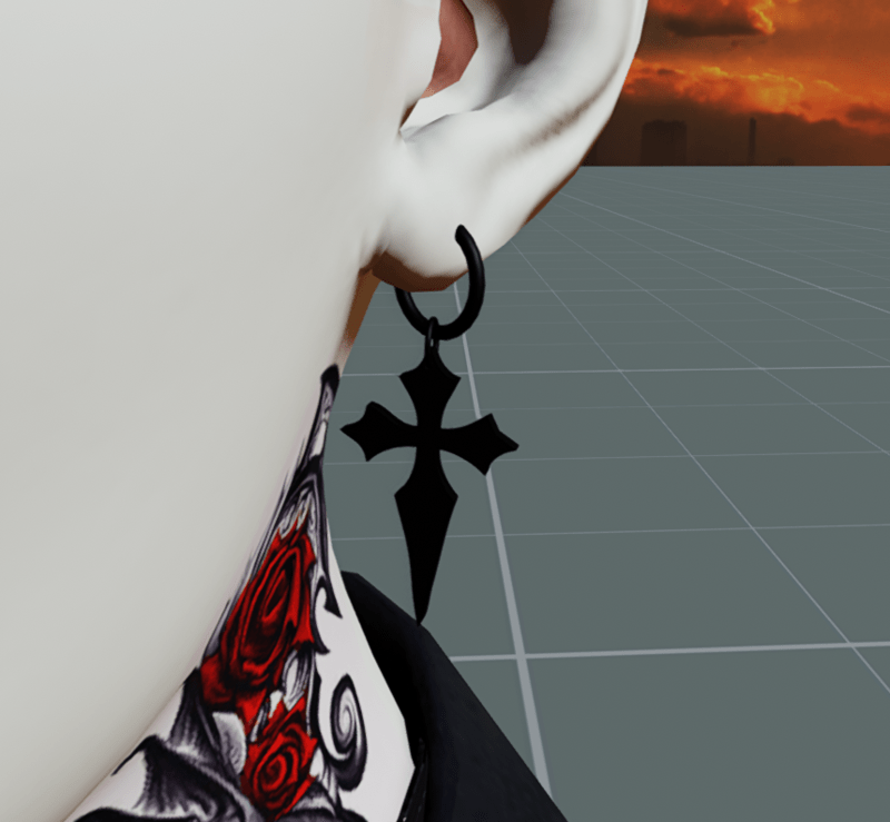 Goth Black Cross Earrings