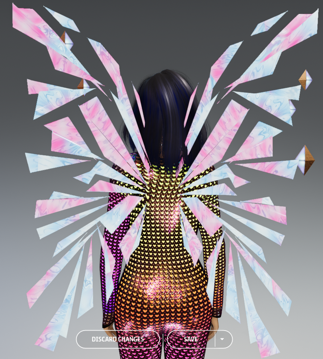 Female - Pink & Blue Glow-Animated Techno Wings