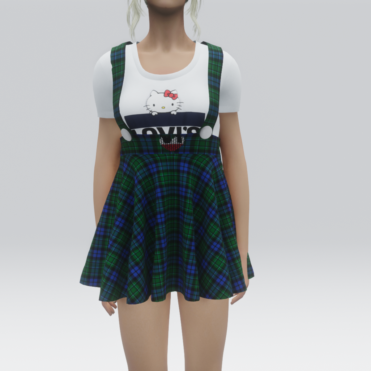 Cute Skirt With Suspenders 03