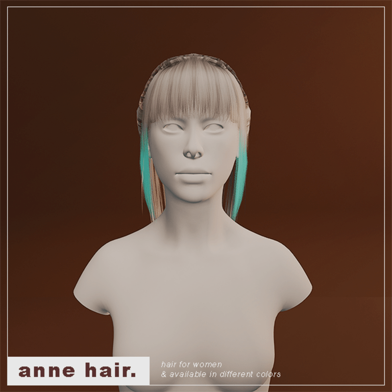Anne Hair (F/Glowing Cyan Strand)