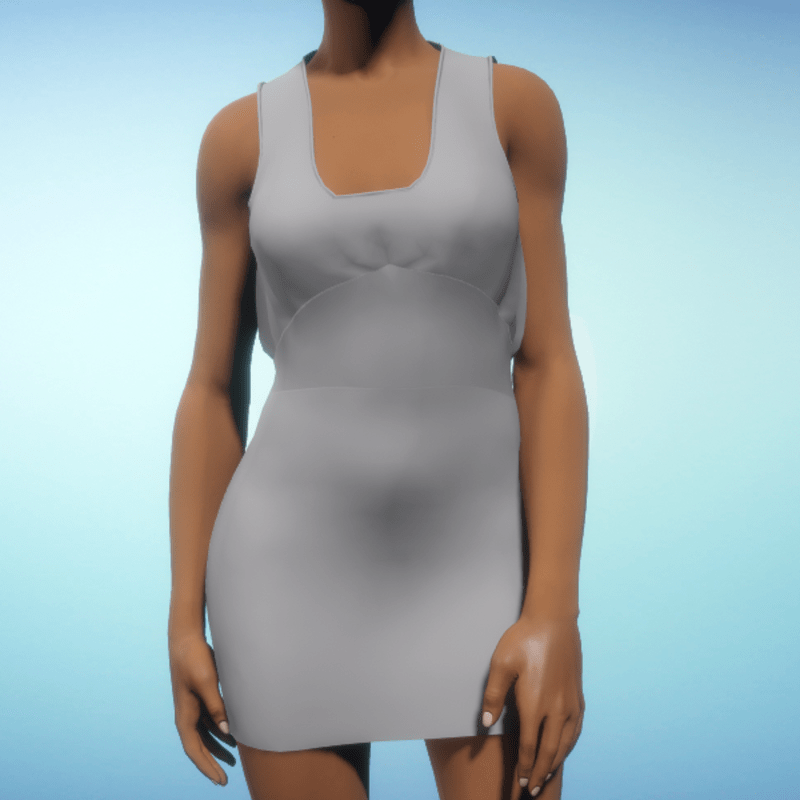 Bloused Mini Dress - Grey