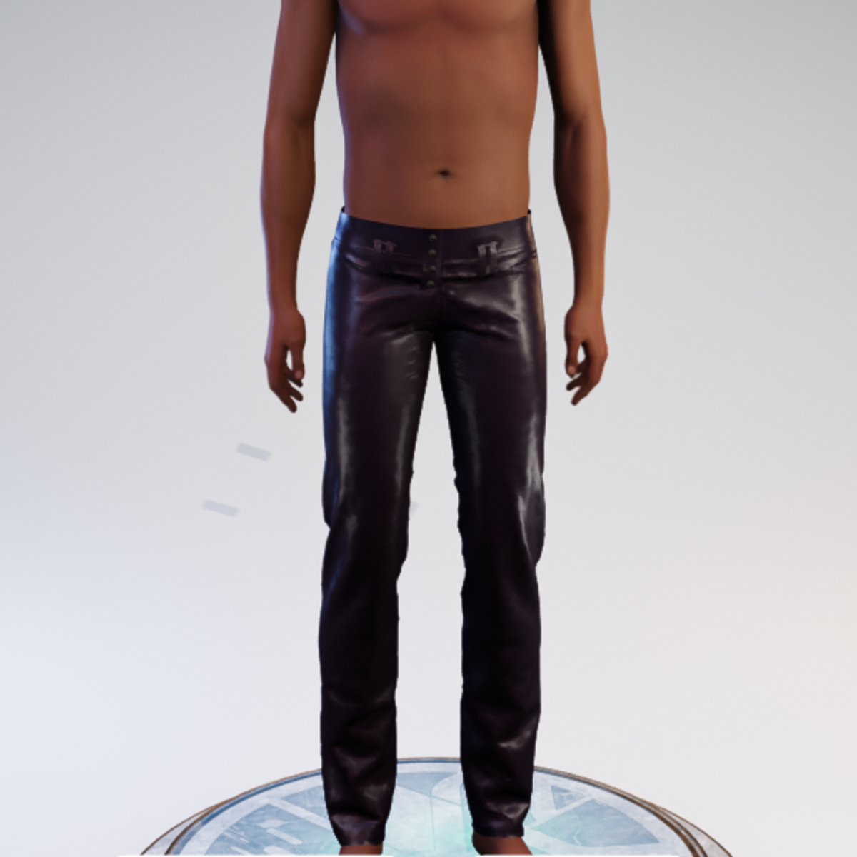 Buttoned Hip-hugger Pants - Purple Leather