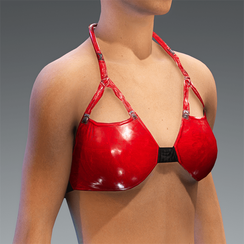 Rubber Latex Bustier Top Red