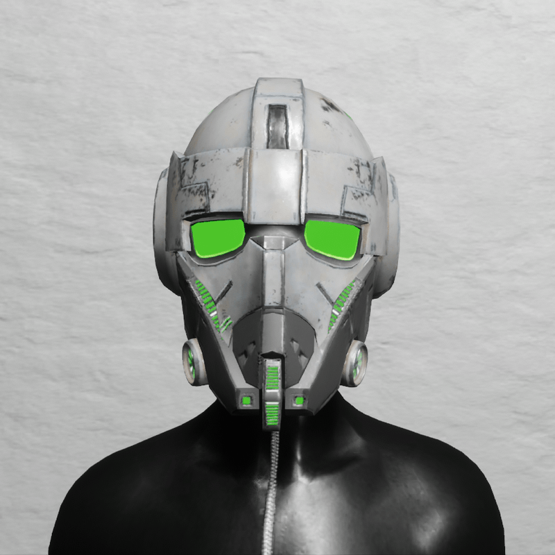 TKA Helmet Scifi Green Emissive & UV Animation ( Women )