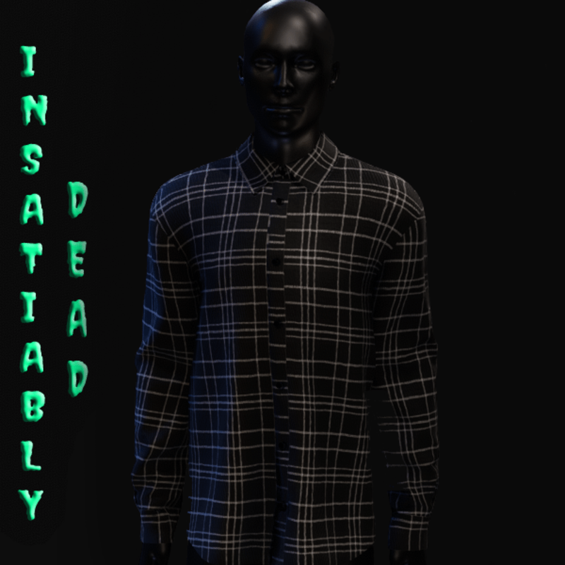 Plaid Long Buttoned Shirt Black