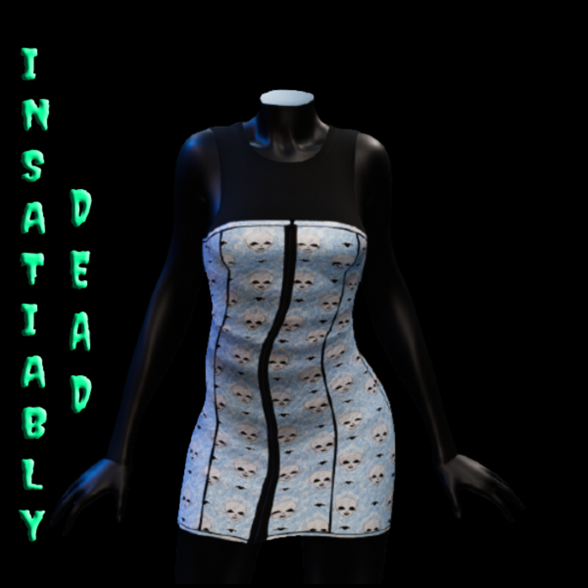 Vintage Goth Zipper Dress 3