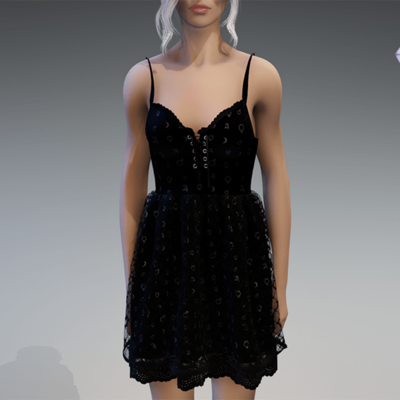 Boho "Planet Goth" Dress in Black