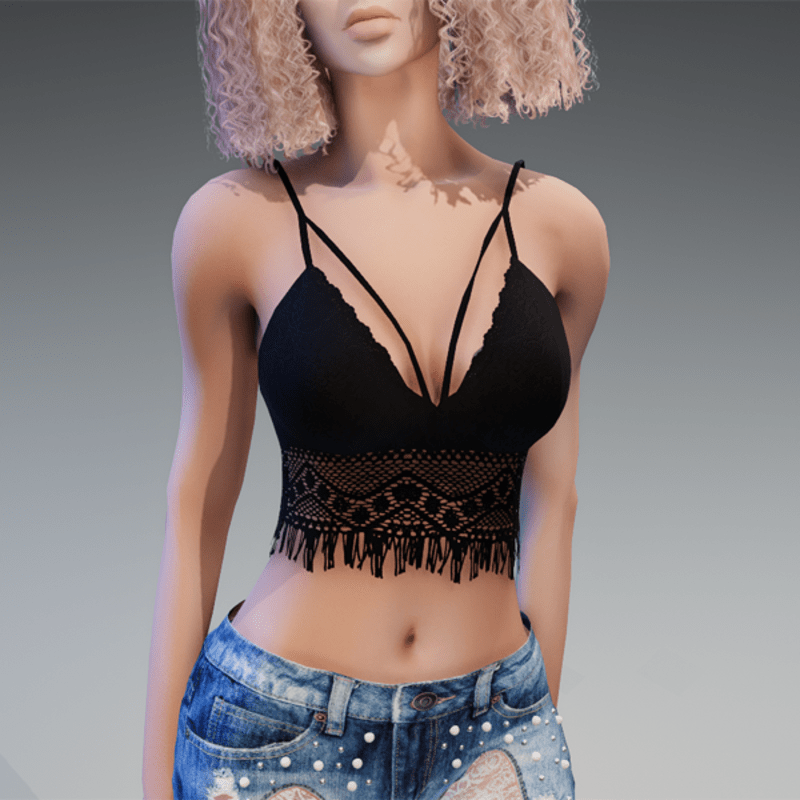 Boho Top "Summer" in Black