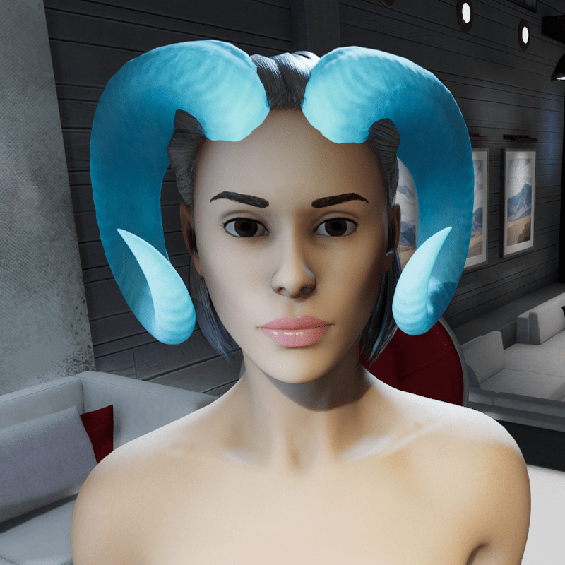 Spirit Of The Ram (Horns) - Ice Blue