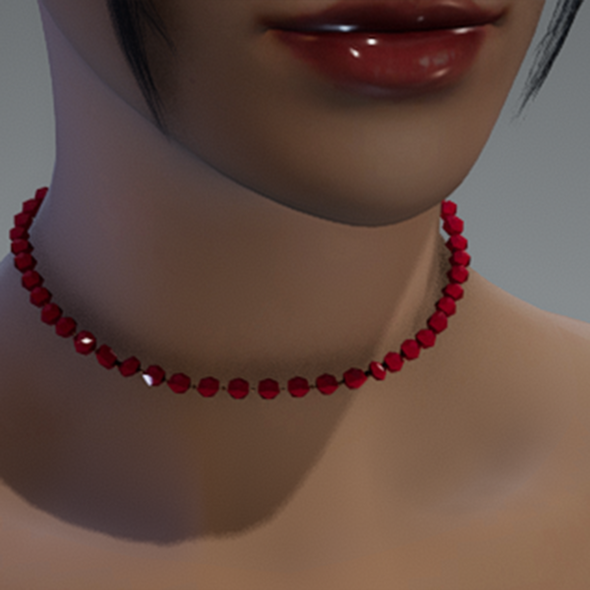 Red beaded necklace