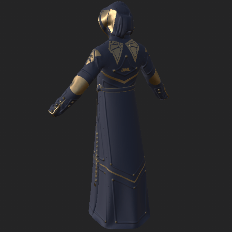 LONG HAB JACKET_ W HOOD_ BLUE