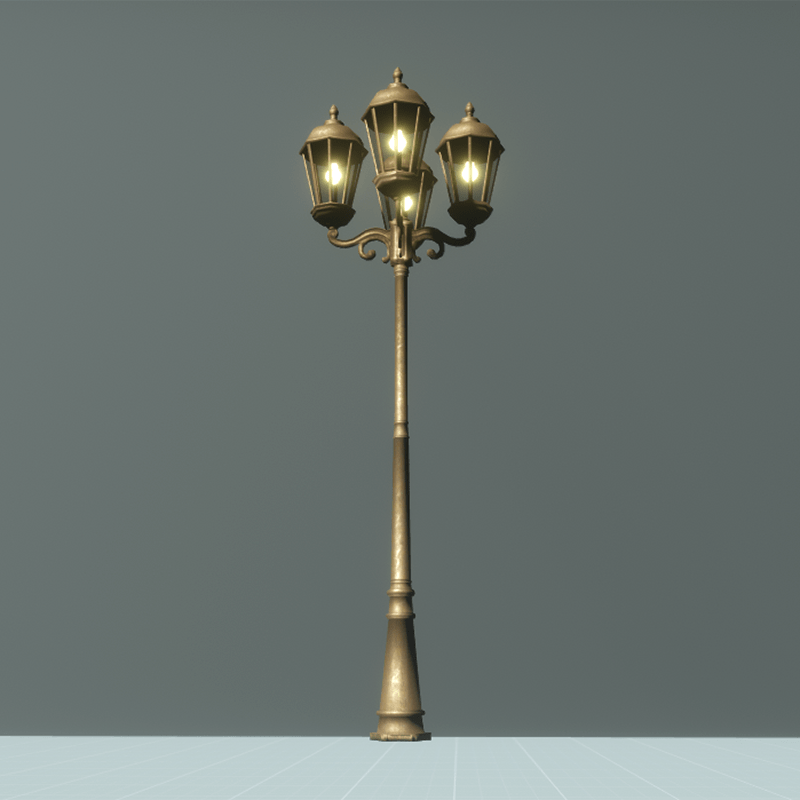 Victorian street light quadruple