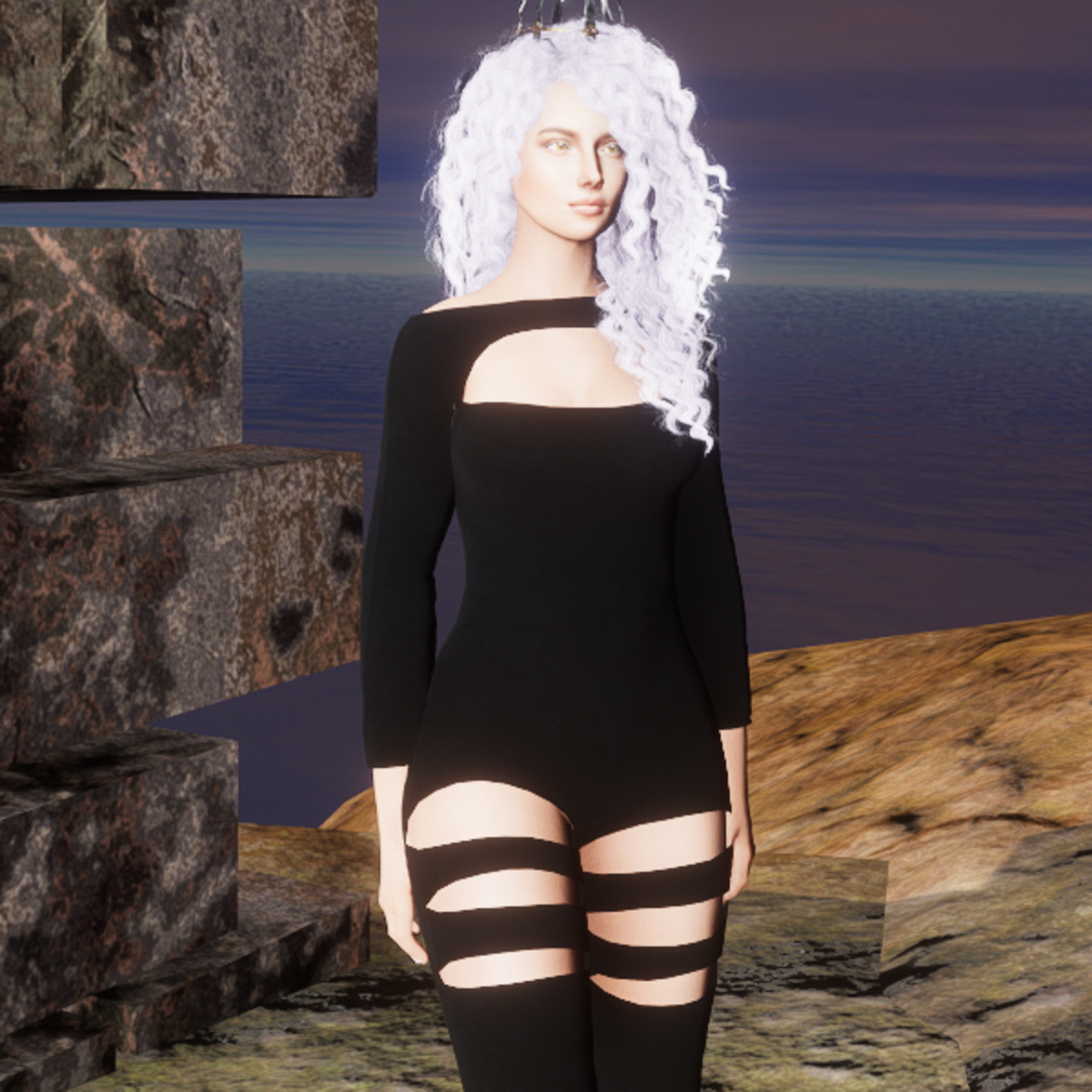 cut out bodysuit (black)