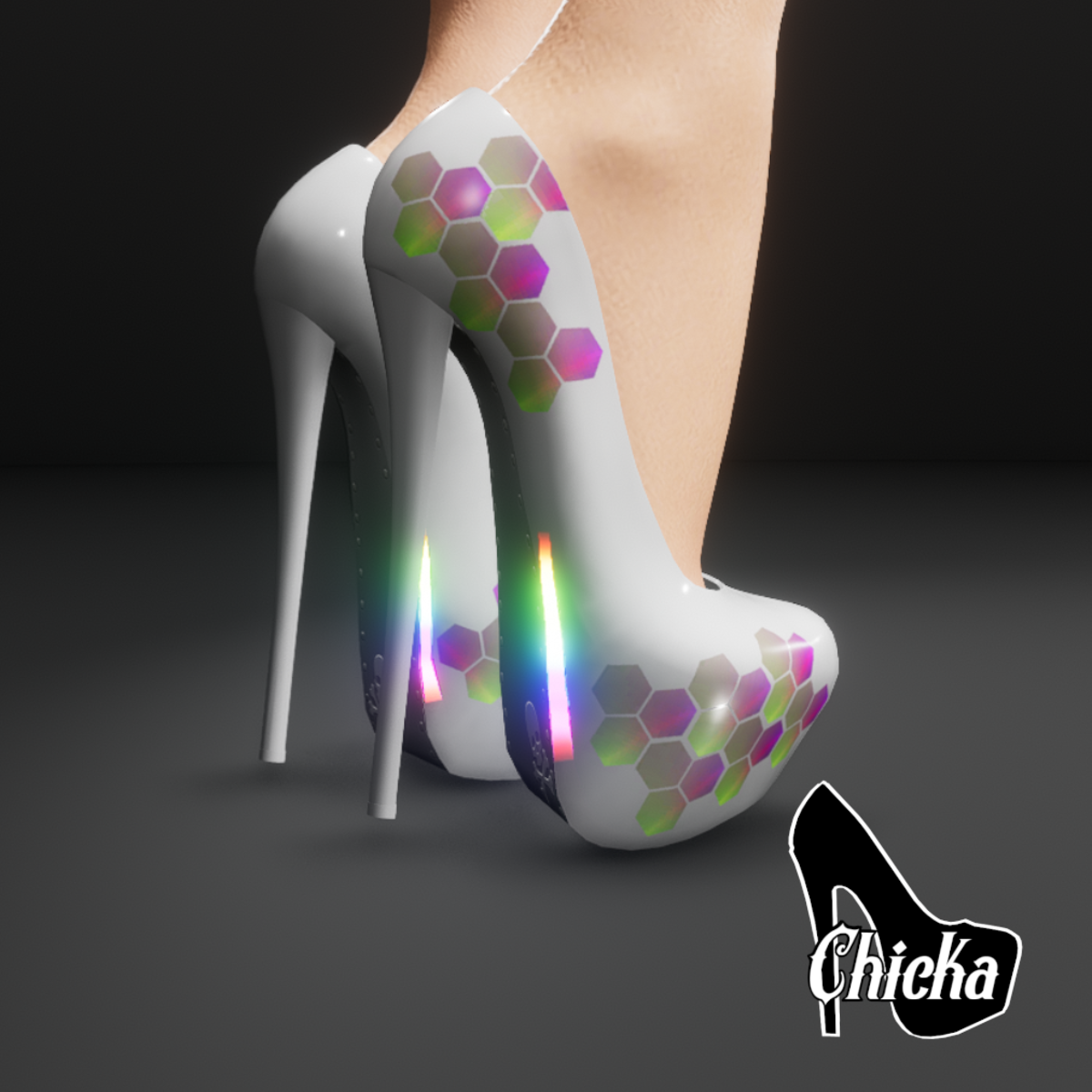 RGB Cyber White Heels