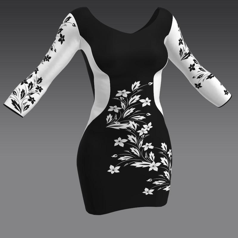 Slim Dress with Flower by ACpixl