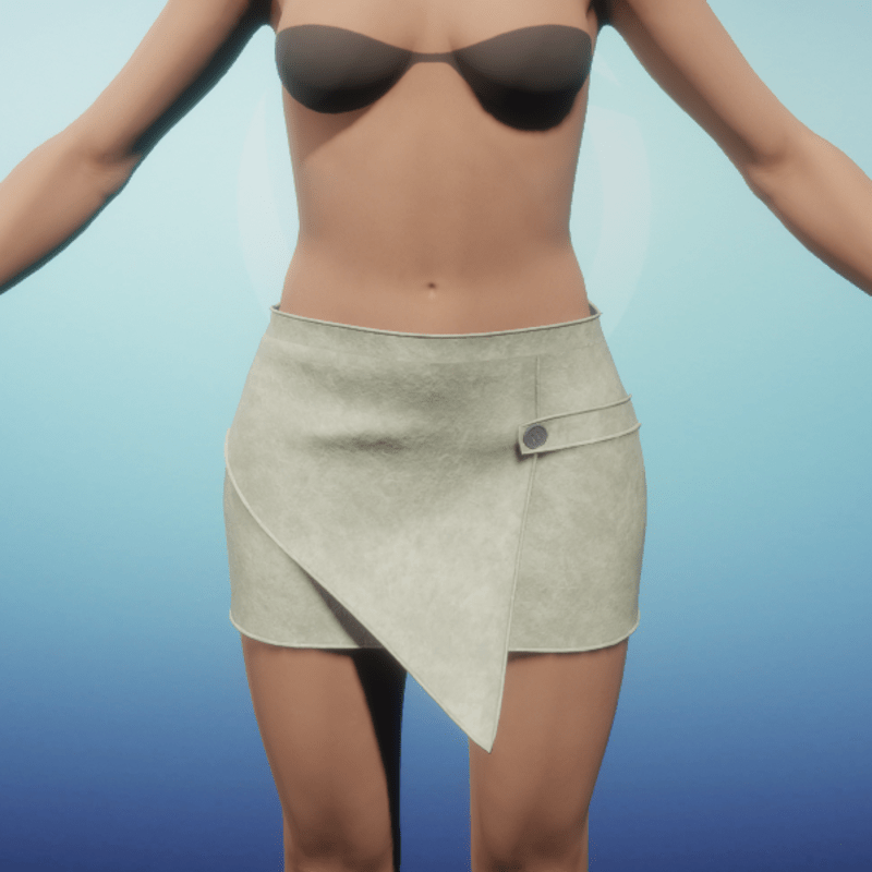 Paneled Mini Skirt - Cream Suede