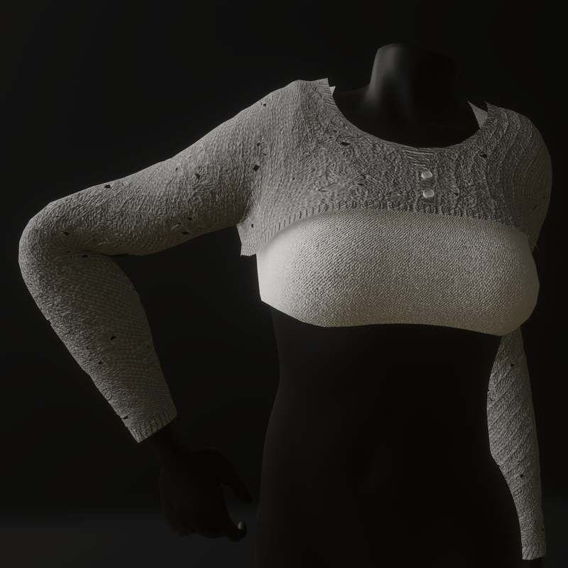 Knited Cropped Jumper (TM) White