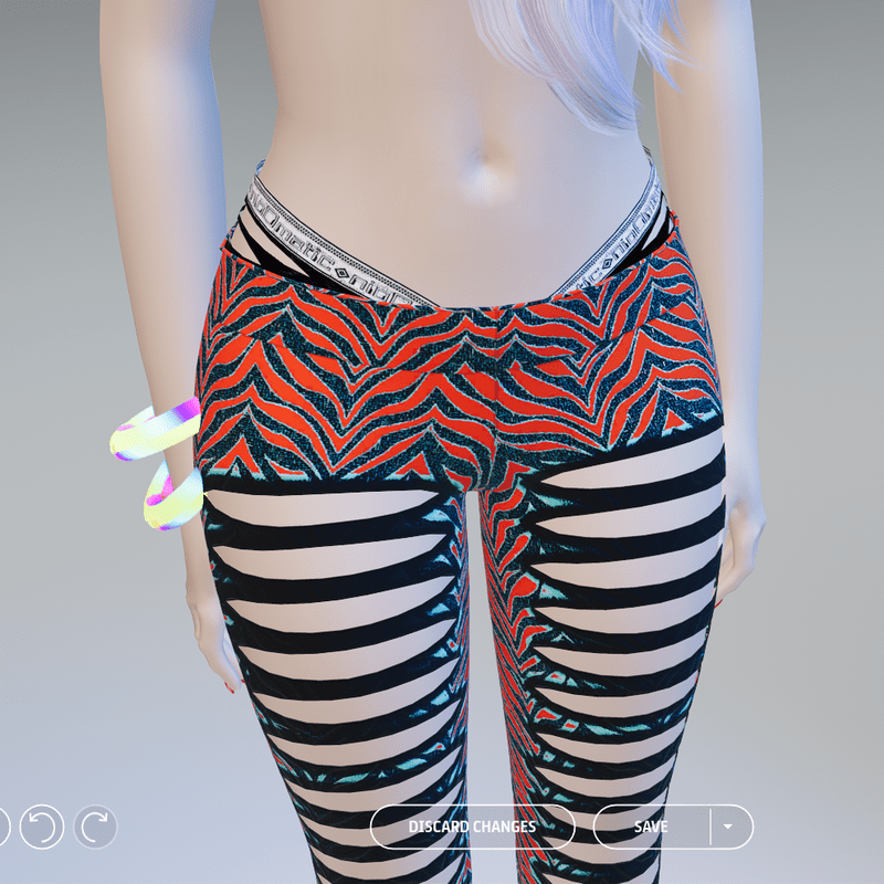 Red Zebra Ripped Leggings with Ripped Undies - Female