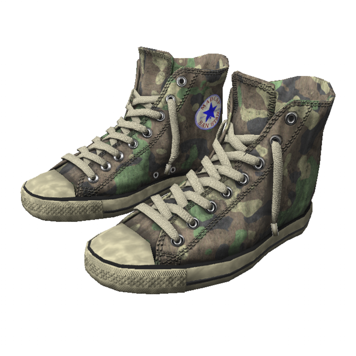 Girl shoes San-Star sneakers high camouflage for woman
