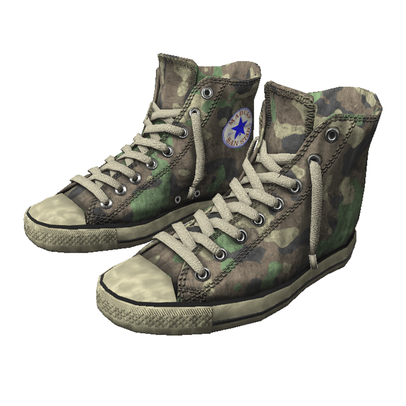 Girl shoes San-Star sneakers high camouflage for woman