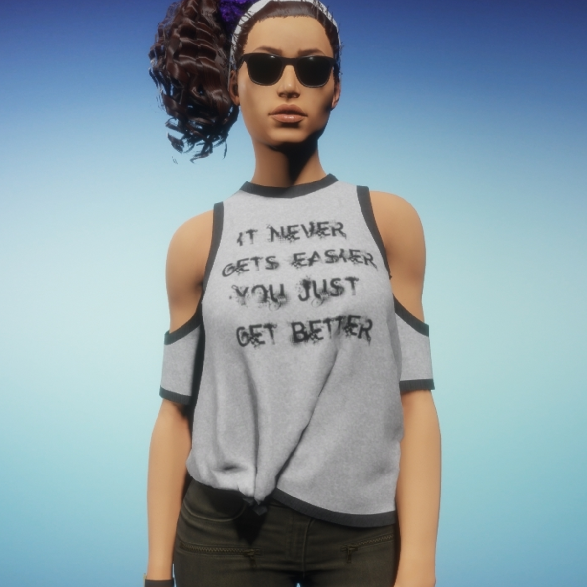 Cut Sleeve Knotted Tee - Get Better