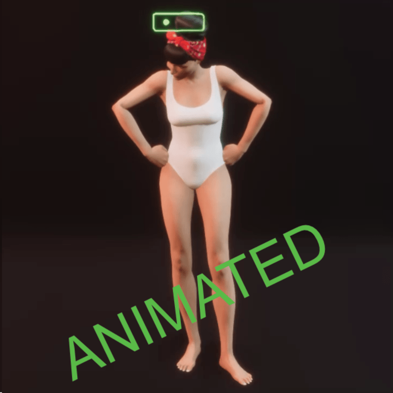 shaking head female animated