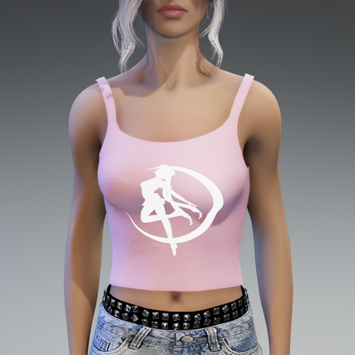 Glowing "Moonie Time" Top in Pastel Pink