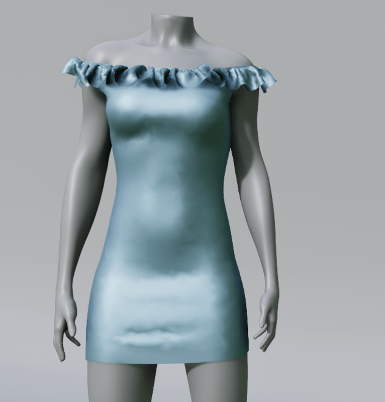 YVELISE Aqua Ruffles Dress