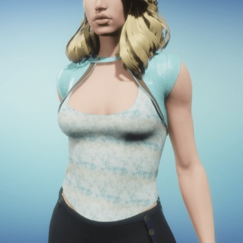 Nesti top with vest sky blue