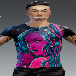 Male Psychedelic Cat Shirt