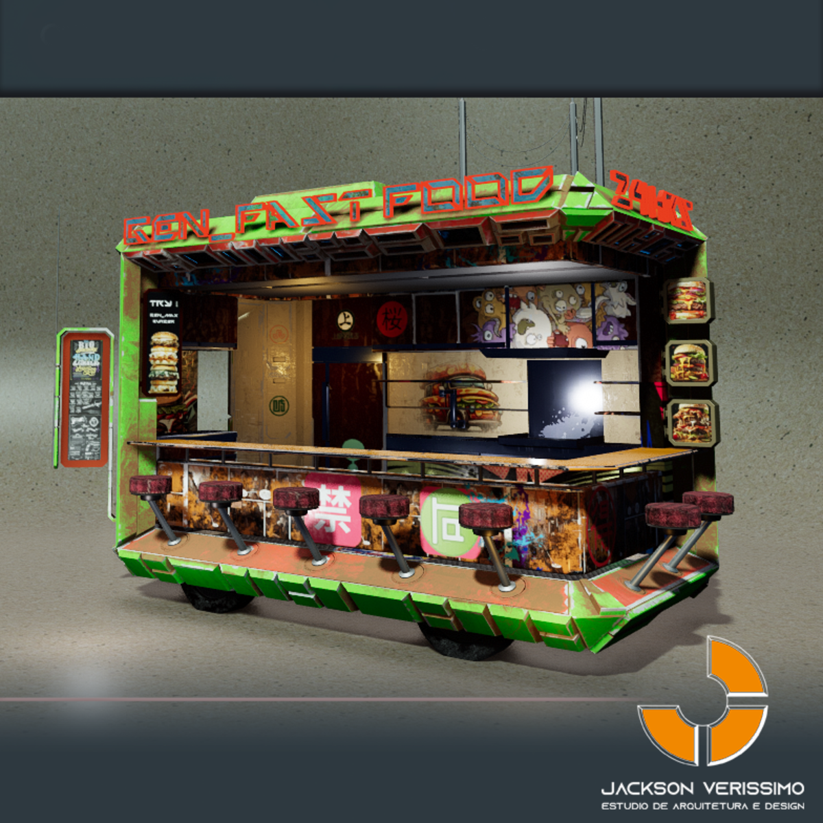 food truck model cyber 1- Green