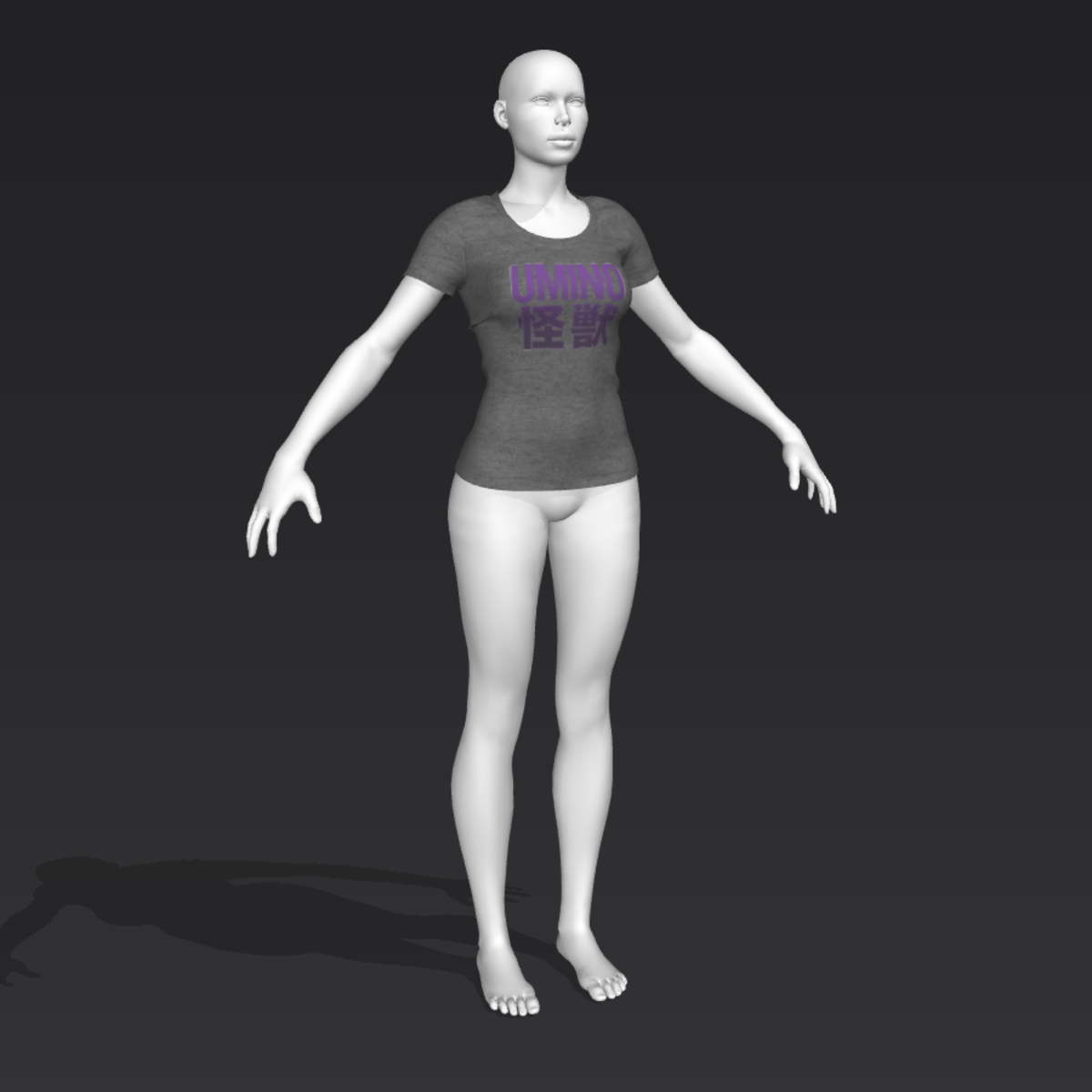 UmiNoKaiju T-Shirt - Grey - Female