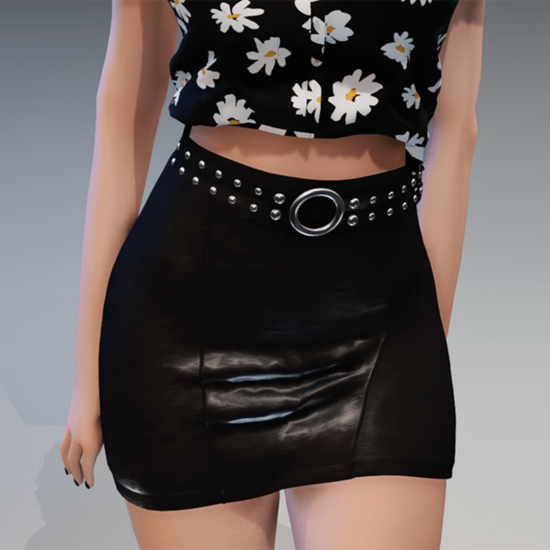 Leather Skirt in Black