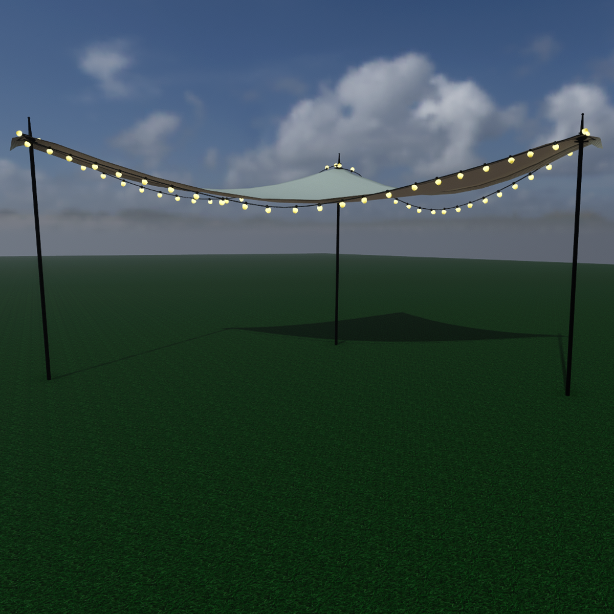 Sun shade with string lights - triangle
