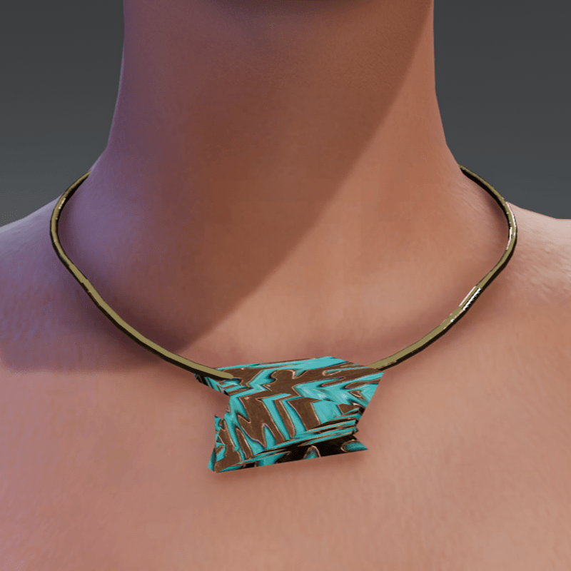 Turquoise Golden Necklace