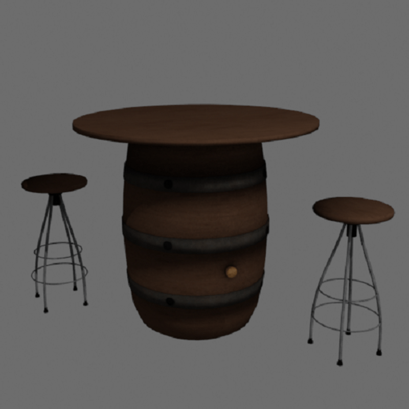 Barrel with Stool