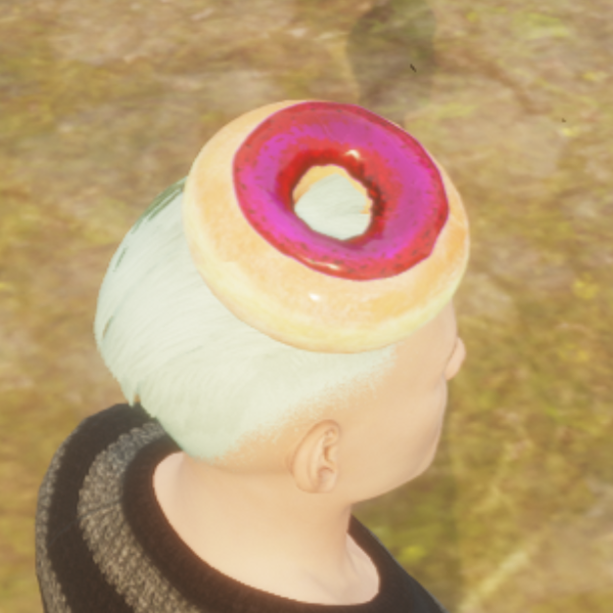 Tilted Jam Doughnut Hat- Raspberry
