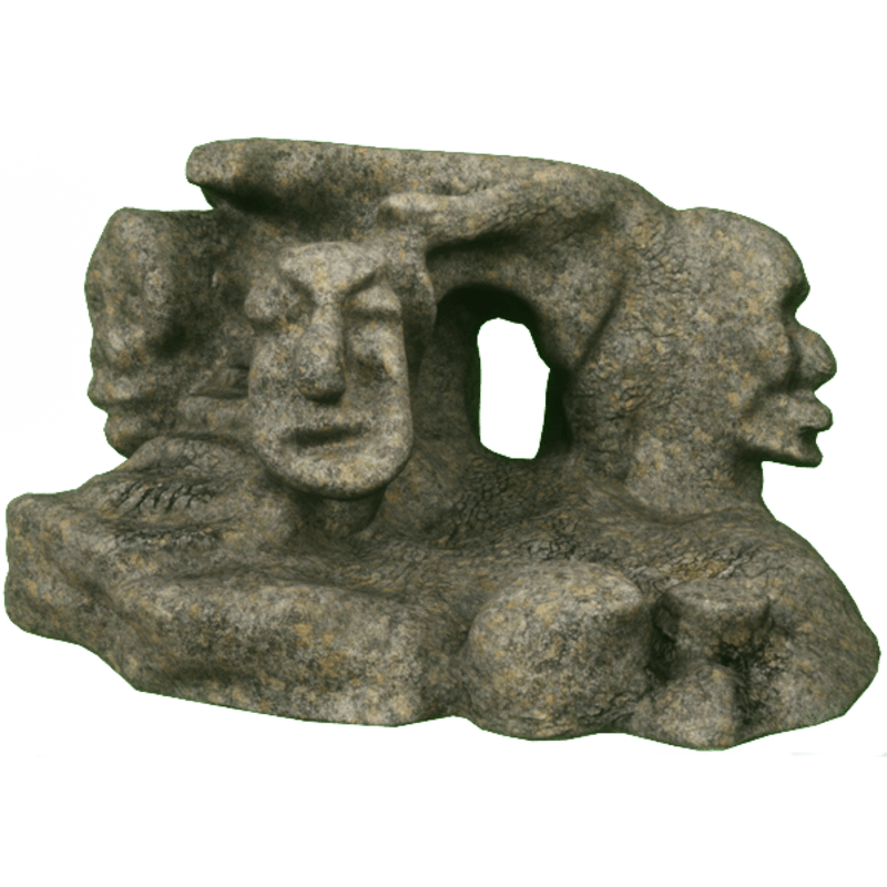 Carved rock with faces