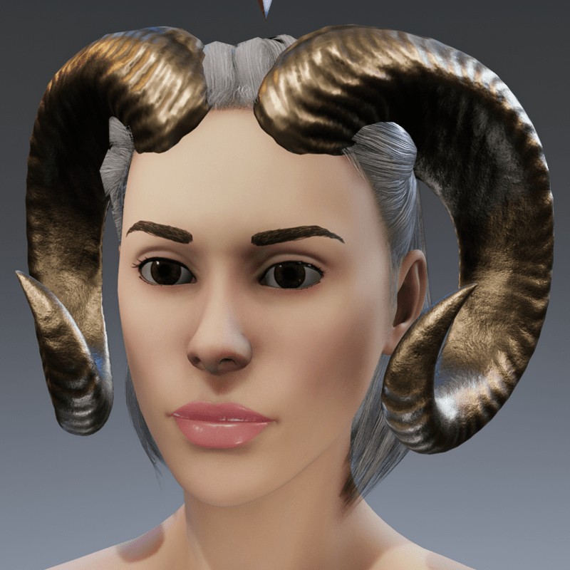 Spirit Of The Ram (Horns) - Tarnished Brass